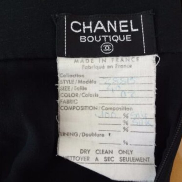CHANEL BOUTIQUE VINTAGE BLACK FRONT PLEATED DOUBLE LINED SILK SKIRT 40 - Picture 5 of 5